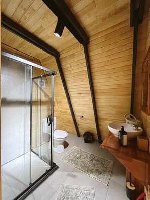 Bungalow Comfort, pemandangan kebun | Kamar mandi