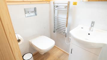 Shower, soap, toilet paper