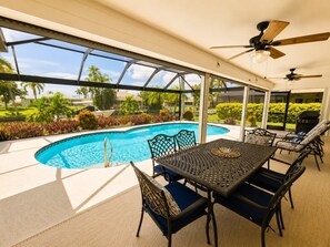 Outdoor dining - Coral Point with Heated Pool with Gulf Access (Cape Coral)