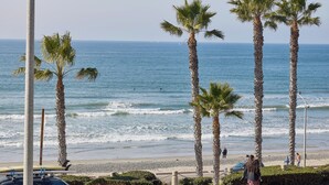 A beach with palm trees and a view of the ocean. - Coastal Luxury @ Tyson Park | Ocean Views & Private Balcony (Oceanside)