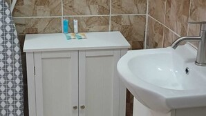 Secador de pelo, toallas, jabón, papel higiénico