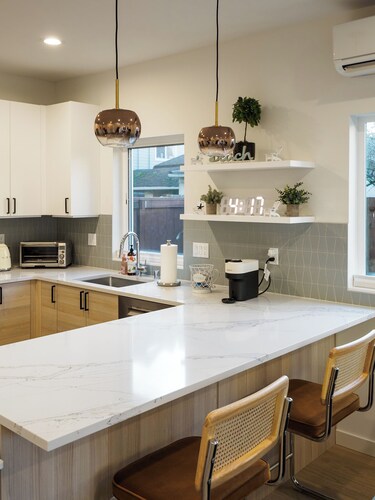 Steps to Alki Beach with Water Views Rooftop deck