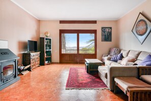 TV, fireplace, DVD player, stereo