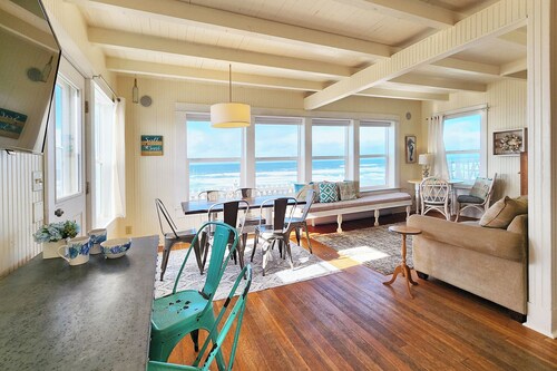 Ocean Front Nye Beach House! Hot Tub! Dog Friendly!