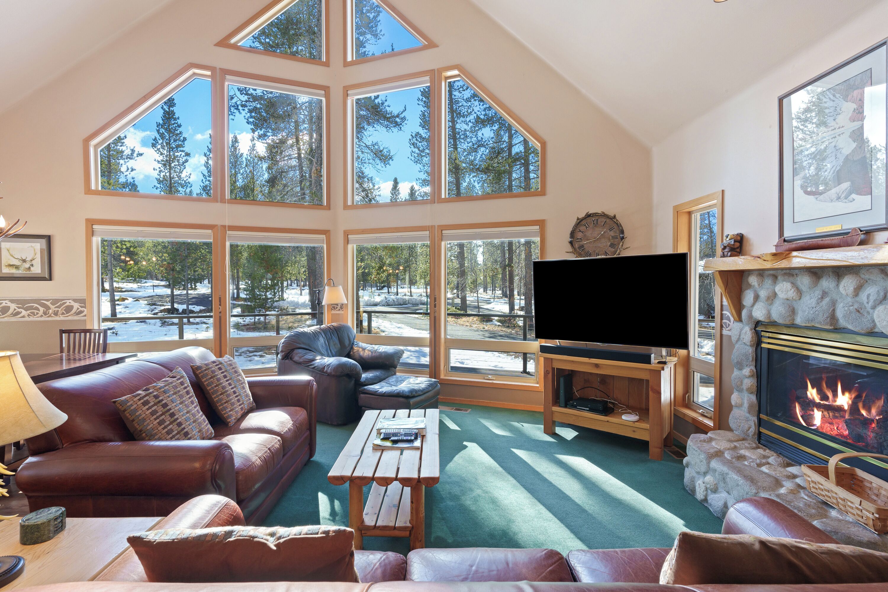 Fernseher, Kamin, DVD-Player