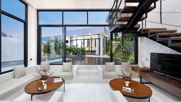 Family Villa, Pool View | Living area