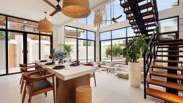 Family Villa, Pool View | In-room dining