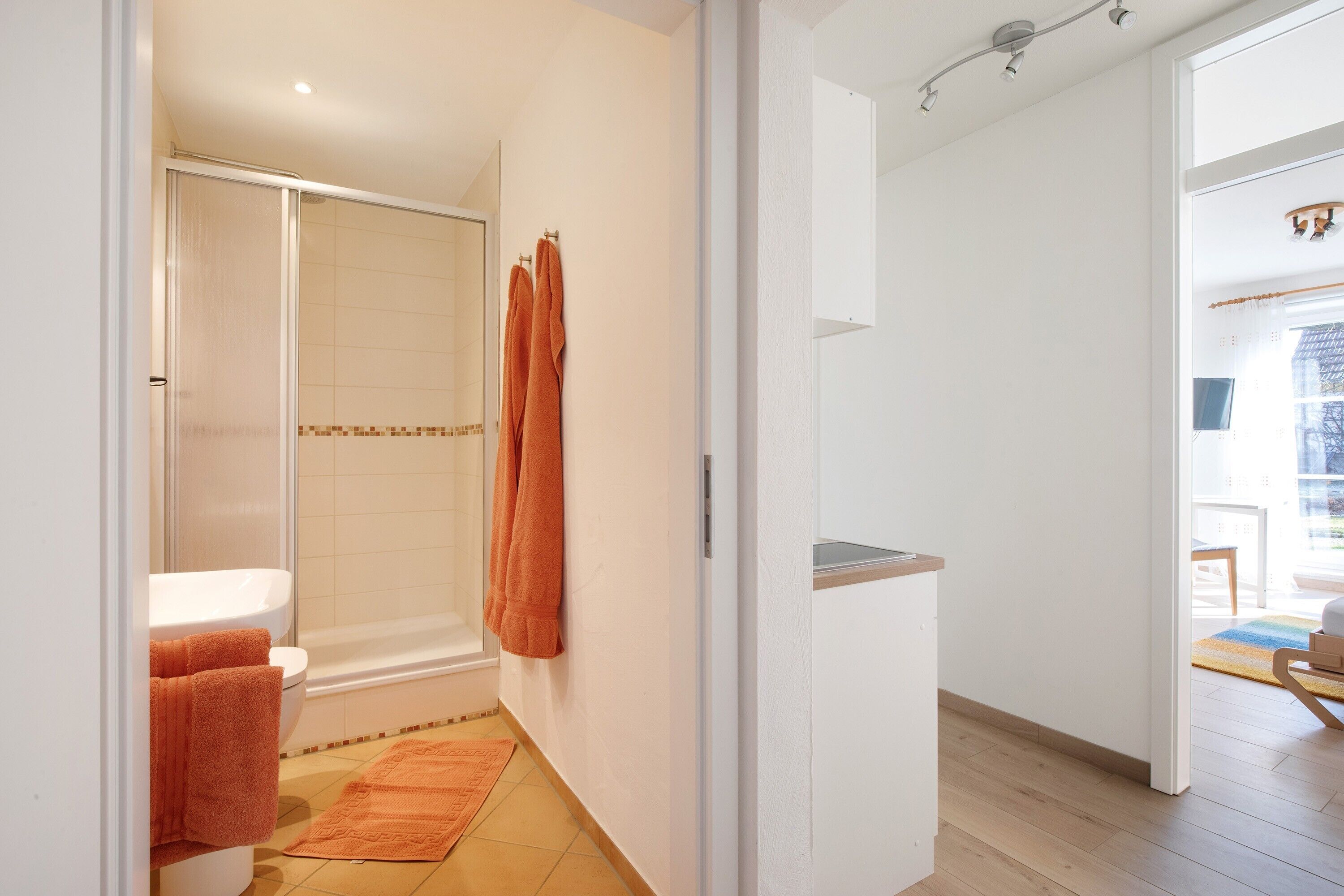 淋浴设施、吹风机、毛巾