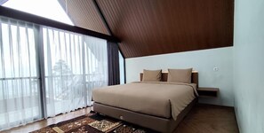 Superior-Ferienhütte, 1 Schlafzimmer, Balkon, Stadtblick | Bettwäsche