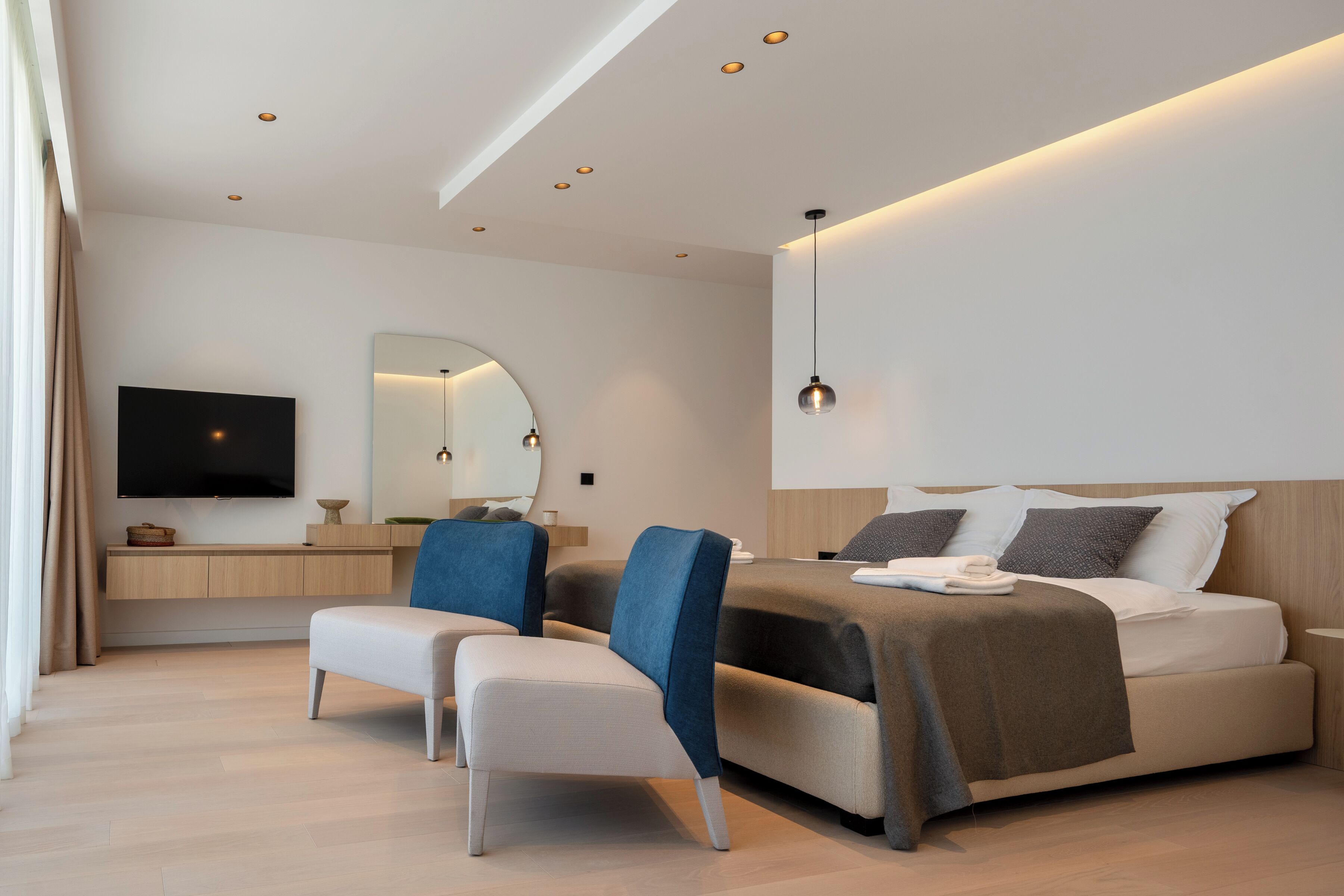 4 habitaciones, caja de seguridad en la habitación y cortinas blackout 