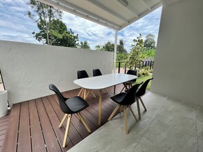 Villa | Living area | 32-inch flat-screen TV with cable channels