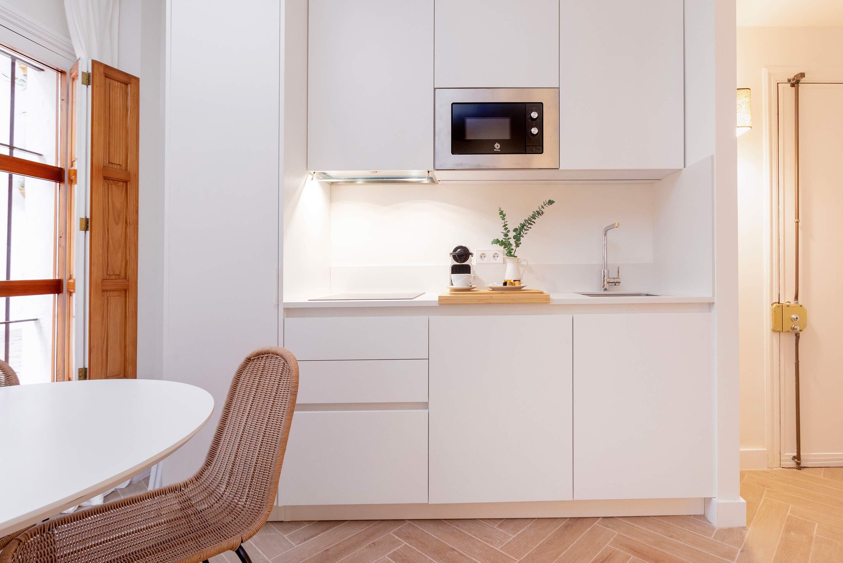 Lägenhet (1 Bedroom) | Eget kök | Kaffe- och tebryggare, mikrovågsugn, spishäll och vattenkokare