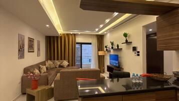 Apartamento, 2 quartos, para fumantes, sacada | Sala de estar