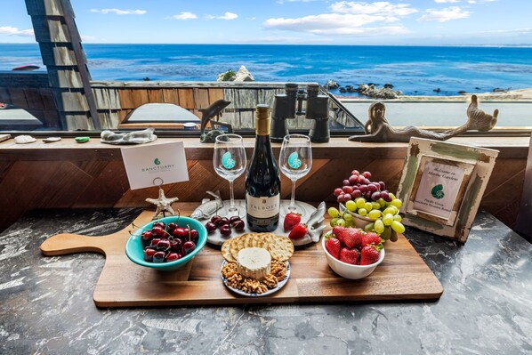 Outdoor dining - 3965 Marine Gardens - Oceanfront with Bay Views (Pacific Grove)