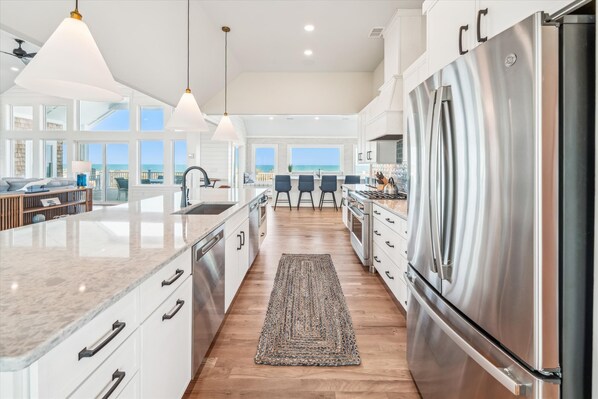 Fridge, oven, stovetop, dishwasher - Daniels -- Brand New Luxury Oceanfront Home (Corolla)
