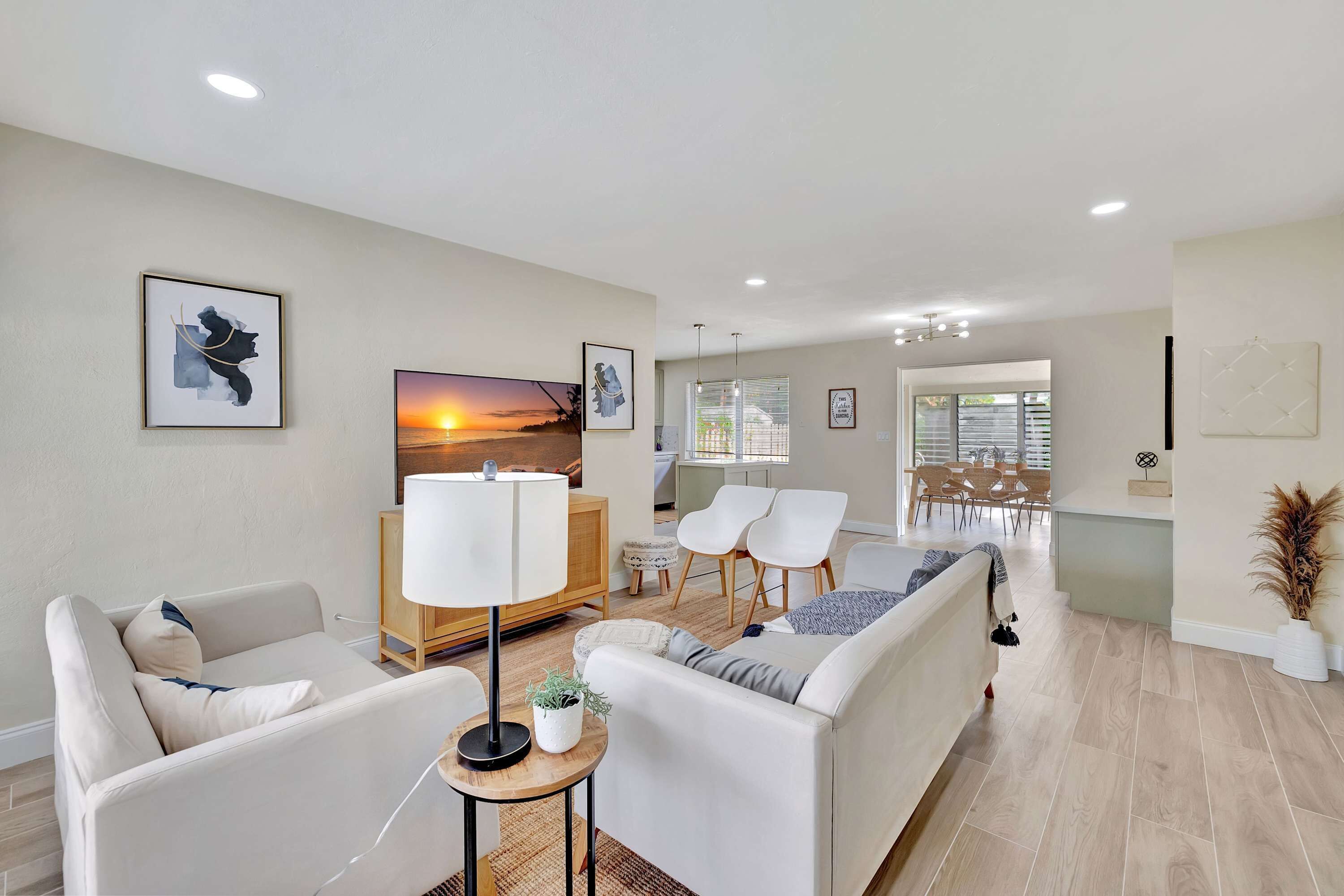 House, Multiple Beds, Kitchen, Garden View (Pompano Beach Bungalow) | Living area | 50-inch flat-screen TV with digital channels