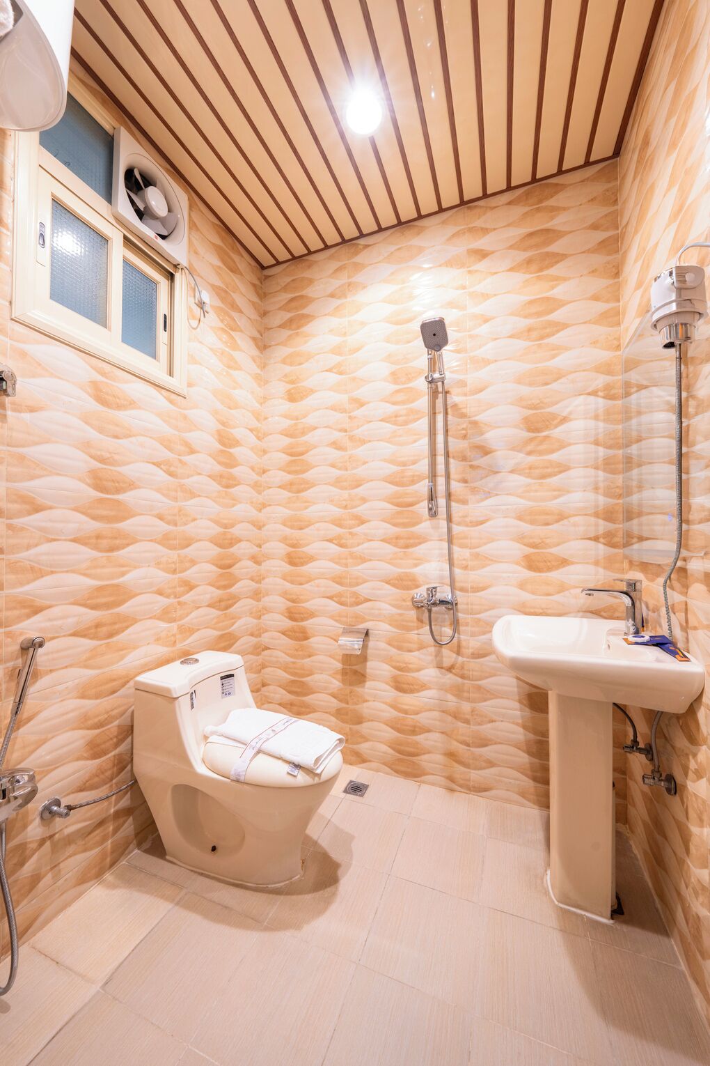 Asciugacapelli, asciugamani, sapone, shampoo