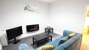 TV, fireplace, offices