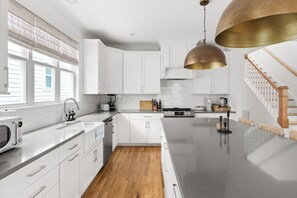 Fridge, microwave, oven, stovetop - Boho Luxe Stay Game Room, Fire Pit & Playground (Raleigh)