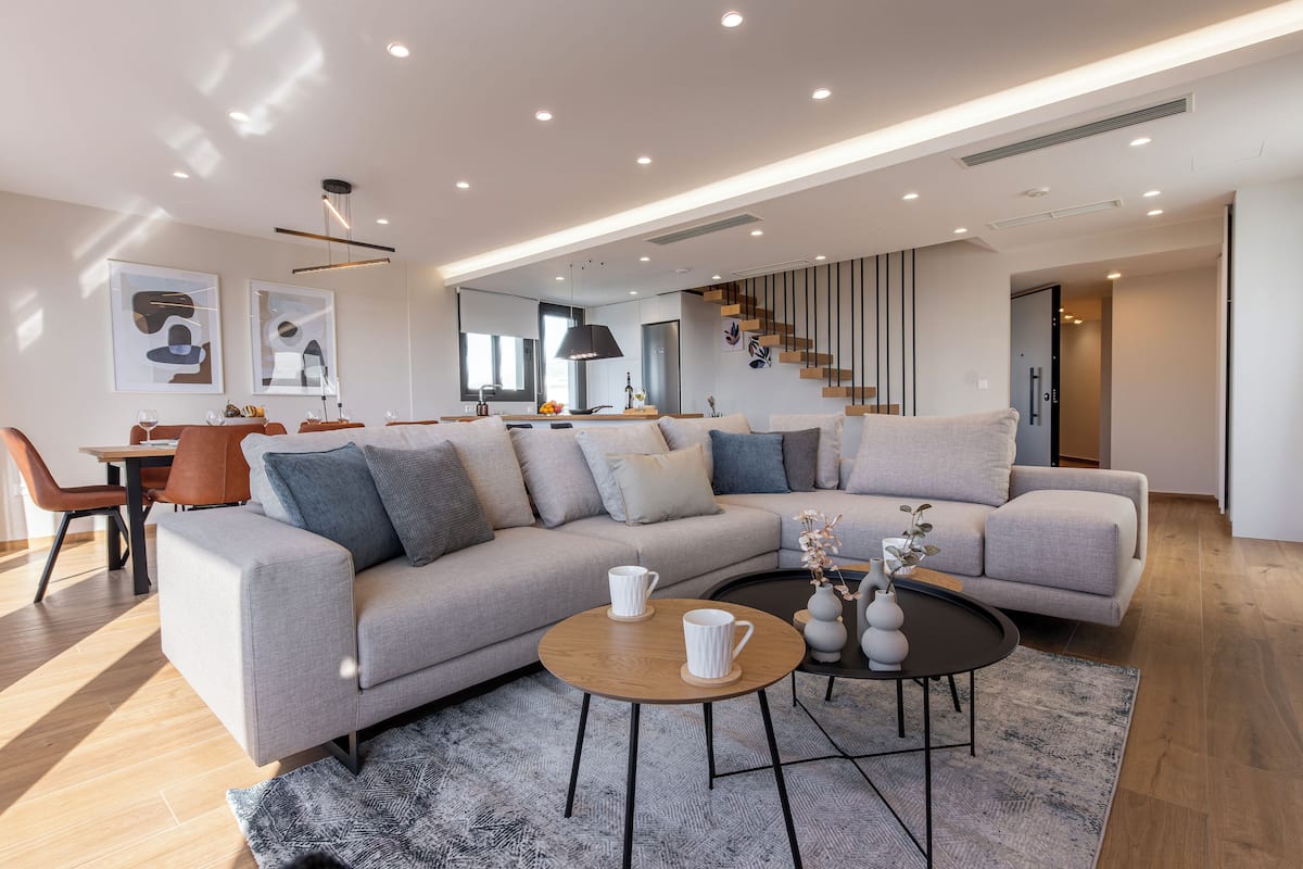 Appartement, 3 slaapkamers, balkon, uitzicht op bergen | Woonkamer