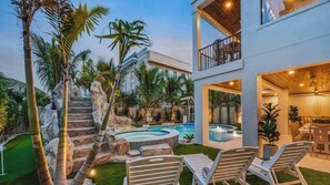 Outdoor pool, a heated pool - New - Private Beach Access/Zip Line & Waterslide (Sarasota)