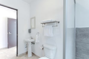 Towels, soap, shampoo, toilet paper