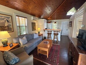 Cottage | Living area | 50-inch LCD TV with cable channels - The 1708 House (Southampton)