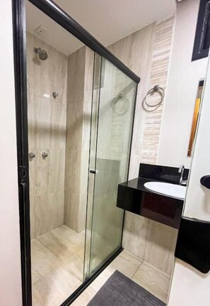 Shower, towels, soap