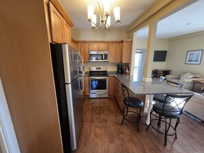 Fridge, microwave, oven, stovetop - Village at Winnipesaukee Unit 536 (Laconia)