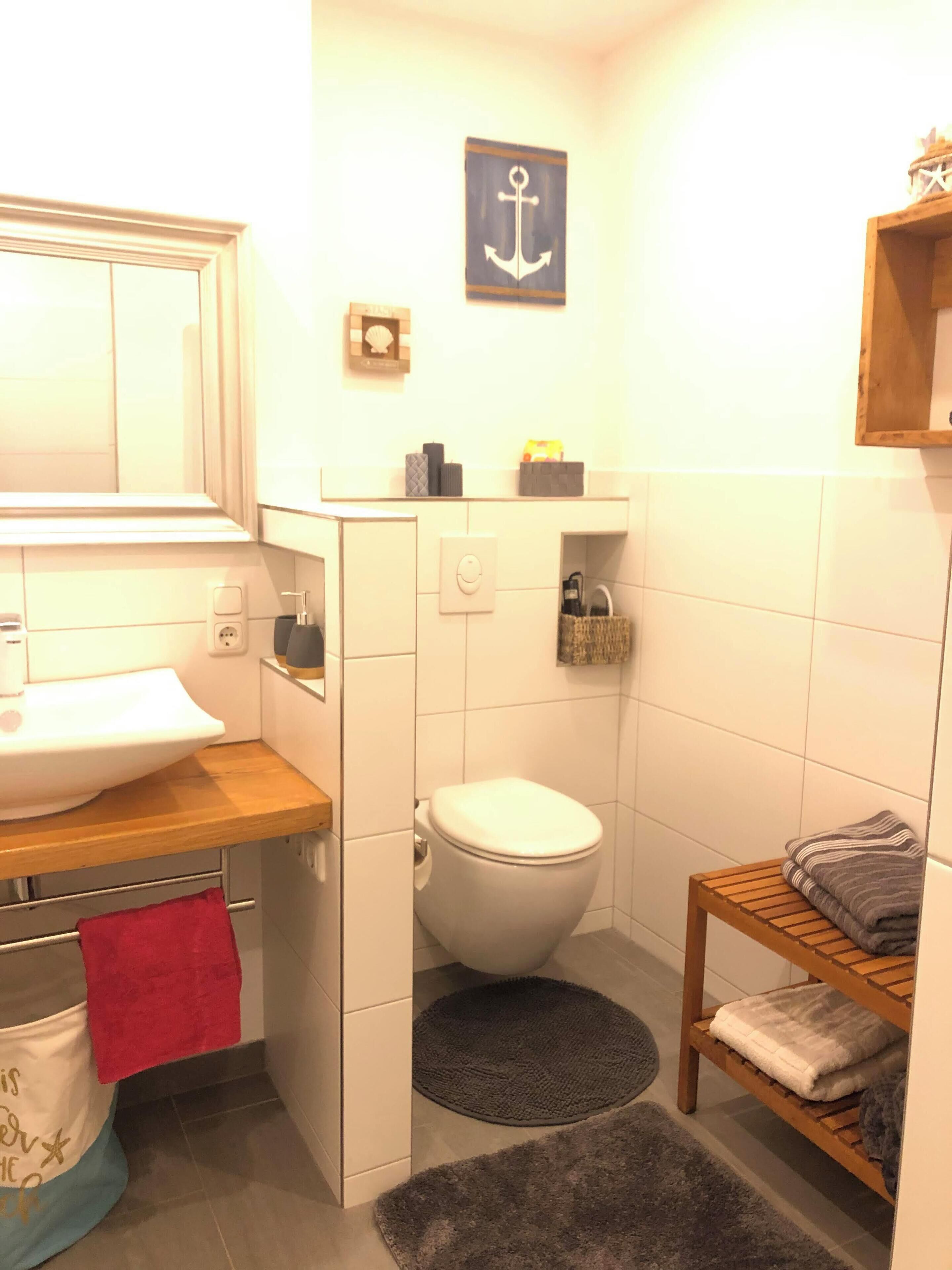 Deluxe-lejlighed - brusekabine med kørestolsadgang - køkken | Badeværelse | Badekåber, hjemmesko