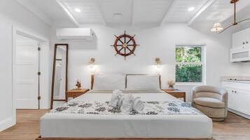 Blackout curtains, iron/ironing board, free WiFi, bed sheets