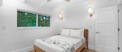 Blackout curtains, iron/ironing board, free WiFi, bed sheets