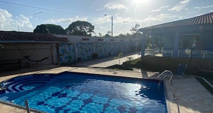 Mansion with swimming pool, barbecue, hot tub, jacuzzi, gym and arena.