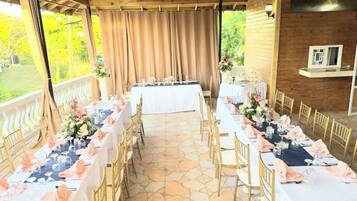 Outdoor banquet area