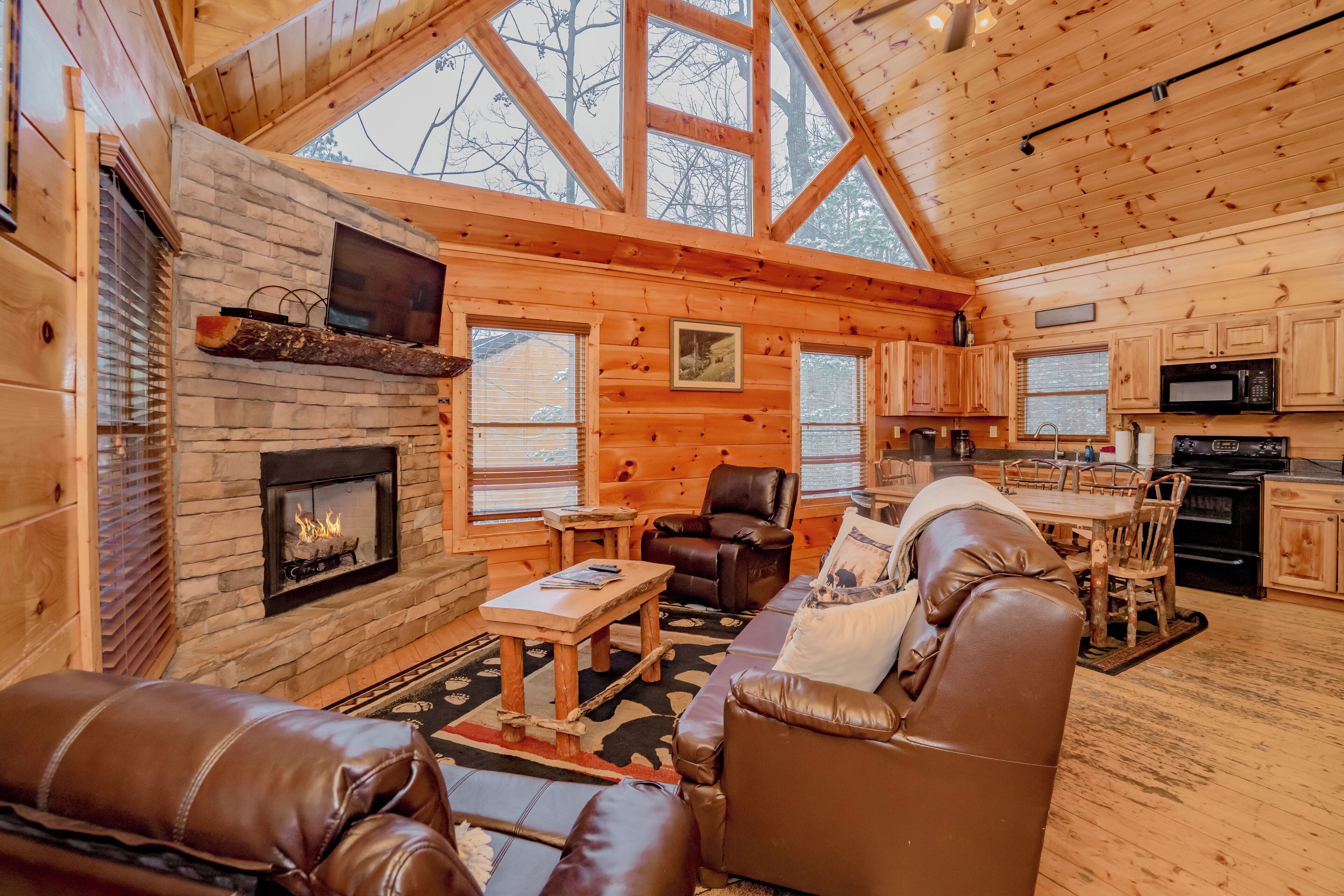 Smart TV, fireplace, video games, table football