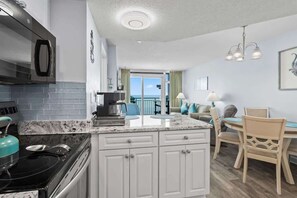 Fridge, microwave, oven, stovetop - Oceanfront Condo+Pools, Lazy River, Beach Access (Myrtle Beach)