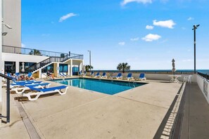 Indoor pool, a heated pool - Oceanfront Highrise Plush bedding & Resort Access (Myrtle Beach)