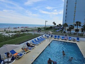 Indoor pool, a heated pool - Oceanfront Highrise Plush bedding & Resort Access (Myrtle Beach)