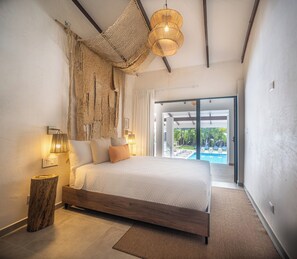Monolocale Deluxe, vista piscina | Biancheria in cotone egiziano, biancheria da letto di alta qualità