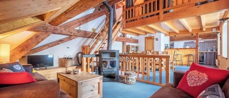 Télévision, cheminée