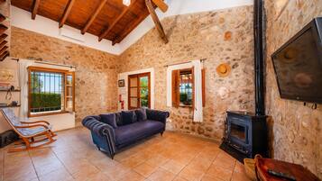 Televisión, chimenea