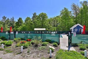 Stroll through the serene, well-manicured grounds to a convenient exit.