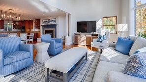 Télévision, cheminée