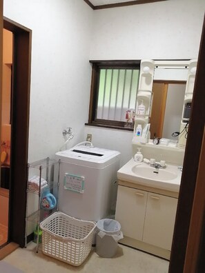Hair dryer, towels