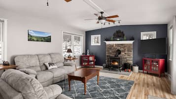 Télévision, cheminée