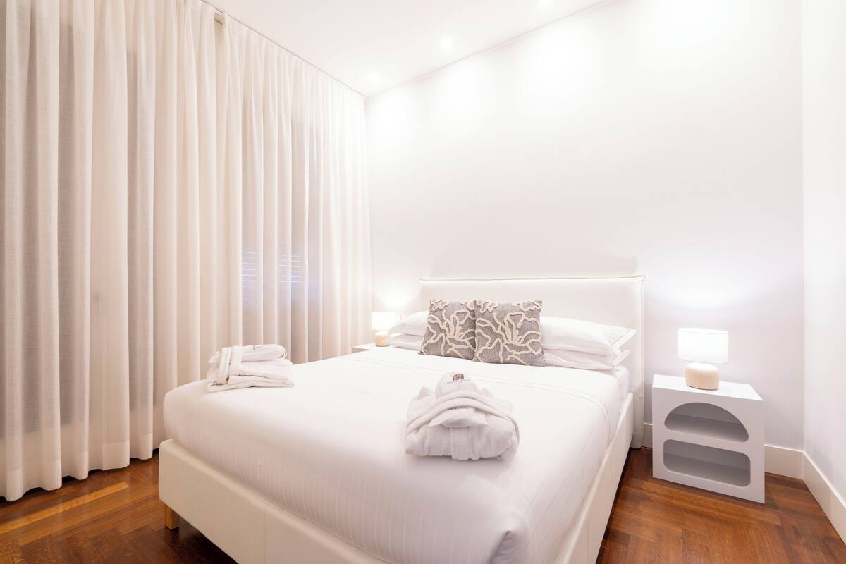 舒適公寓 | 1 間臥室、義大利 Frette 床單、高級寢具、羽絨被