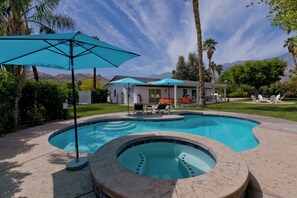 Outdoor pool, a heated pool - Escoba Ranch, with massive yard and amenities! Palm Springs License #064010 (Palm Springs)