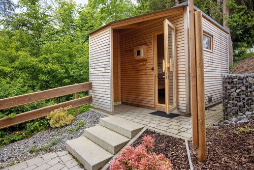 Maison de vacances avec terrasse, aire de jeux, barbecue, sauna et événements d’équipe