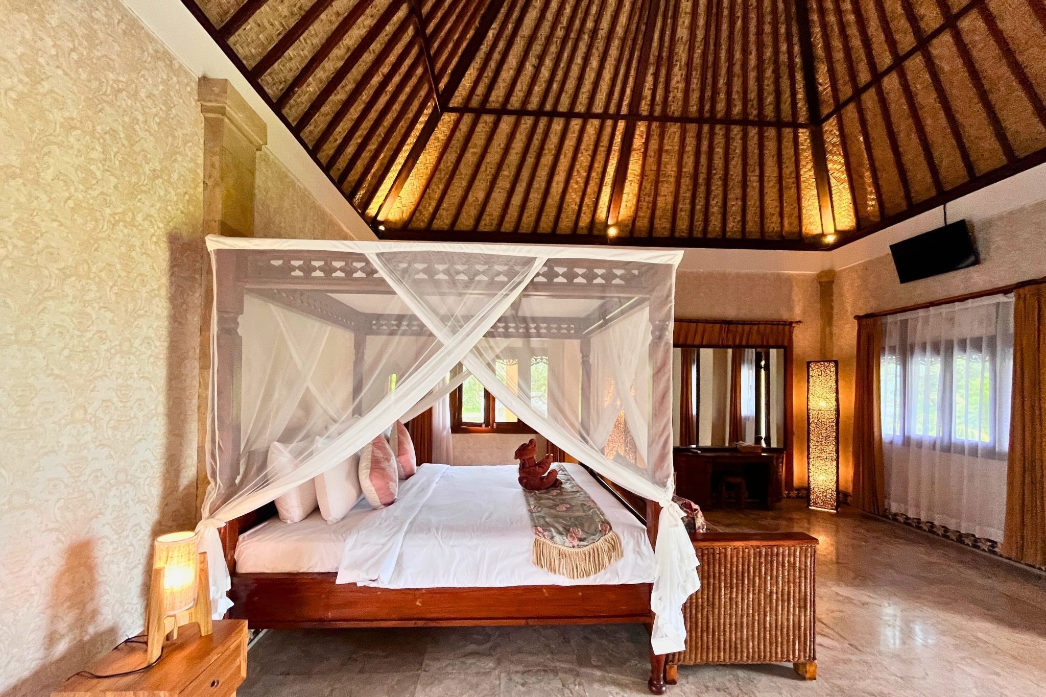 Kamar Deluks, pemandangan kebun | Meja kerja, tempat tidur lipat/tambahan, Wi-Fi gratis, dan seprai linen