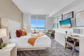 2 bedrooms, desk, iron/ironing board, travel crib - Stylish 2BR Apt with Ocean Views & Top Amenities (Hollywood)